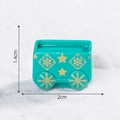 Miniature mint green Christmas snowman with golden snowflake patterns for DIY decor - 2.0x1.4cm / 5# Green Square Carriage