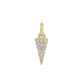 Pendentif triangulaire plaqué or 18 carats avec pierres de zircon transparentes - Cône D28