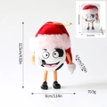 Creative soccer cartoon ornament with Christmas hat and PVC packaging box, 12.5cm size - Funny Expression Football