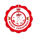 Red and white Christmas tree skirt with Santa Claus reindeer motifs and red bow ties - 90CM Tree Skirt Red White Sleigh Bell