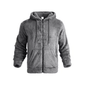 Detail von Fleece-Hoodie mit robustem Reißverschluss und verstellbarer Kapuze - S / Grau