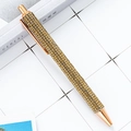 Luxury ballpoint pen featuring amber rhinestones and elegant rose gold metal accents - Gold (Rose Gold Parts)