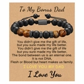 Bracelet pour homme en œil de tigre et pierres mates pour papa sur carte cadeau - À mon beau-père