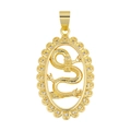 Exquisite gold dragon pendant with clear zircons in an oval frame for jewelry making - Style 38 (Gold Oval Petal Diamond Dragon)