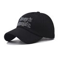 Zwarte katoenen honkbalpet met Keep It Simple borduursel voor heren en dames - Verstelbaar / Zwart
