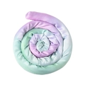 Bendable dreadlock hair tie with purple, blue and green silk gradient wire spiral - Single Hair Tie / Faux Silk Tie-dye Purple Green
