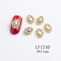 Abalorios para uñas corazón dorados 9x11mm en aleación con cristales para manicura - Estilo Marquesa AB (1740)