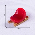 Miniature red and gold Christmas sleigh DIY ornament model, 3.6cm length and 2.3cm height - Single Sled