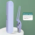 Pale purple lighted earwax tweezers with ergonomic crane design and matching storage case - Luminous Tweezer 2-Piece Set / Lilac Purple