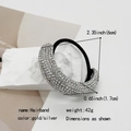 Silver rhinestone ponytail holder hairband with 6cm length and 1.7cm width dimensions - Single Layer / Single Layer Silver