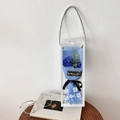 Blue artificial soap flower bouquet in clear gift box with black ribbon for teachers - Carnation Royal Blue With Gift Box