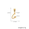 Golden 18k plated copper cursive letter G pendant with micro-pave zircons for DIY necklaces - Letter G
