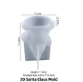 3D Santa Claus silicone mold for DIY candles and soaps, 11.2cm height tool - Mirror Style - Santa Claus / Milky White