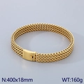 Collar de acero de titanio chapado en oro de 18k tejido 400x18mm con cierre de hebilla - 18mm / Dorado