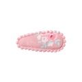 Pink floral fabric BB hair clip with sweet blossom patterns and scalloped edges - Pink Small Floral Style (35)