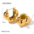 18k gold plated stainless steel triple hemisphere earrings in polished finish - Gold (JDE2308014)