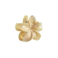 Close-up of 7cm frangipani hair claw clip made of cream acetate with marble texture - Yellow Cloud Pattern 8cm