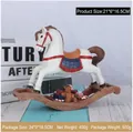 Retro resin rocking horse statue with teddy bear and gift boxes for Christmas decor - Christmas Rocking Horse