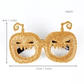 Halloween pumpkin party glasses with gold glitter finish, size 15cm x 9cm, funny eyewear - New Pumpkin Decorative Glasses