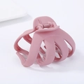 Pinza para el pelo rosa mate grande forma de pulpo de acrílico acabado suave - Rosa
