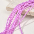 Macro shot of 3mm round pink pearl beads on stone background for jewelry making - 11# Purplish Red Shell Round Beads / Approx. 126pcs/3-3.5mm