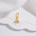 Vue détaillée d'une monture de pendentif cloche en argent S925 doré pour bijoux DIY - Style A: Bélière Trompette Dorée (7*18.5mm)