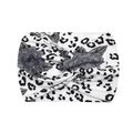 Elastic leopard print and floral twisted headband in white for yoga and fitness - 37-Leopard Rose Print