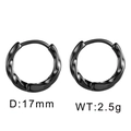 Orecchini a cerchio Mobius in acciaio inossidabile nero con diametro di 17 mm e torsione - Stile Intrecciato (Tipo A) / Nero