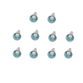 Set of 10 blue shell alloy pendants with white pearls for DIY jewelry making - Small / Blue