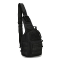 Schwarze taktische Brusttasche mit verstellbarem Riemen und MOLLE-System-Gurtband - Schwarz
