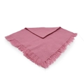 Foulard quadrato rosa lavorato a maglia con frange per donne anziane, morbida sciarpa - 75x75cm / Pasta di Fagioli Rossi