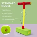Green foam pogo jumper toy for kids with anti-slip red handles and squeaking sound - Green with Sound - Small