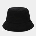 Detalle de sombrero de pescador de pana acolchada negra con diseño de rombos suave - Negro
