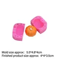 Stampo in silicone zucca 3D rosa per candele e saponi, taglia piccola con campione finito - Piccolo-Rosa