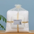 White super soft coral fleece towel and bath towel gift set in mesh bag packaging - Towel And Bath Towel Combination / Off White