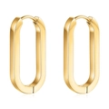 Pendientes rectangulares en forma de U de acero inoxidable chapado en oro de 18 quilates - Dorado