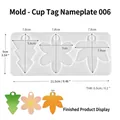 Dimensions du moule en silicone pour plaques de gobelet 40oz avec formes d'arbre et fleur - Style 6 Plaque de Nom