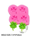 Pink clover silicone mold for DIY crafts with 4 cavities, size 7.5x6x0.8cm - 1#Clover / Pink