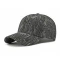 Classic dark gray jacquard denim baseball cap with curved brim and textured finish - Adjustable / Black