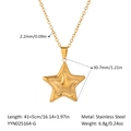 Goldene Halskette aus Edelstahl mit Sternanhänger und verstellbarer Kette für Damen - Goldener Stern Anhänger Stil (YYN025164-G)