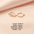 Rose gold Jesus infinity connector with measurements: 28.8mm length and 1.8mm thickness - Rose Gold Side Double Hole