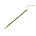Elegant K18 gold-plated bracelet with green woven rope and lobster clasp - Green Zirconia