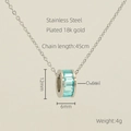 Dettaglio della collana in acciaio inossidabile placcato oro 18k con dimensioni - Oro 18K / Acciaio e Blu