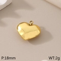 Poliertes goldener Herzanhänger aus Edelstahl für DIY-Schmuck, 18 mm Größe und 2 g Gewicht - Glänzender Herzanhänger (KLJ4976-Z) / 18mm