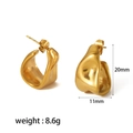 Onregelmatige dikke C-vormige 18K vergulde roestvrijstalen geometrische oorringen dames - Goud (TE6541-G)