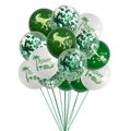 Dinosaur party balloons set with green prints, white ROAR text, and green sequins - Balloon Bundle 2