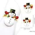 Christmas snowman napkin ring with gold finish and festive enamel details for holiday decor - Snowman Style 92
