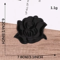 Detailed black rose embroidery patch for clothing repair and DIY decor, 7.8x6.2cm size - Medium Rose/Self-adhesive (7.8x6.2cm)