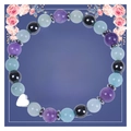 Detailed view of beaded friendship bracelet with heart charm on Best Friend gift card - Purple and Light Blue (Best Bitches)