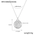 Collana in acciaio al titanio dorato con ciondolo zodiaco Gemelli e dimensioni - Gemelli / Argento